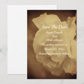 versleten sepia Roos bloemenbruiloft Save The Date (Voorkant / Achterkant)