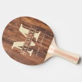 Versleten Snijplank Monogram & Naam Overlay Tafeltennisbatje (Zijkant)