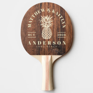 Versleten Snijplank Tropische Ananas Bruiloft Tafeltennisbatje