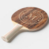 Versleten Snijplank Trouw Monogram Tafeltennisbatje (Voorkant Gekanteld)