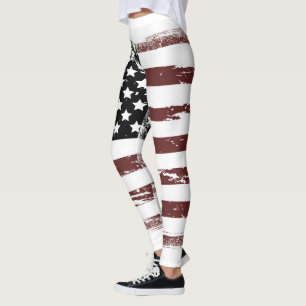 Versleten Uitziende Vervaaagde USA Vlag Leggings