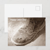 Versleten van de de laarsschoen van het Werk de Feestdagenkaart (Voorkant / Achterkant)