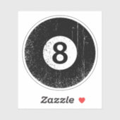 Versleten, verdrietige grunge acht bal sticker (Vel)