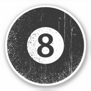 Versleten, verdrietige grunge acht bal sticker