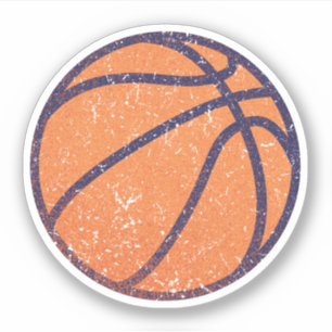 Versleten, verdrietige grunge basketbal sticker