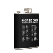 Versleutelde Berichten NAVO Morse Code Zwart & Wit Heupfles (Rechts)