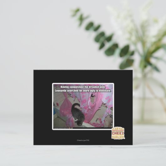 Versloeg de gevreesde roze briefkaart (Staand voorkant)