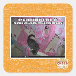 Versloeg de gevreesde roze vierkante sticker