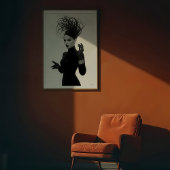 Versluierd mysterie: avant-garde monochrome glamou poster