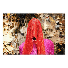 Versluierd mysterie: een gewaagd spel van kleur en foto afdruk