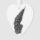 Versmalde golven Celtic Style Black Ink Tekening Ornament (voorkant)