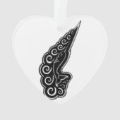 Versmalde golven Celtic Style Black Ink Tekening Ornament (achterkant)