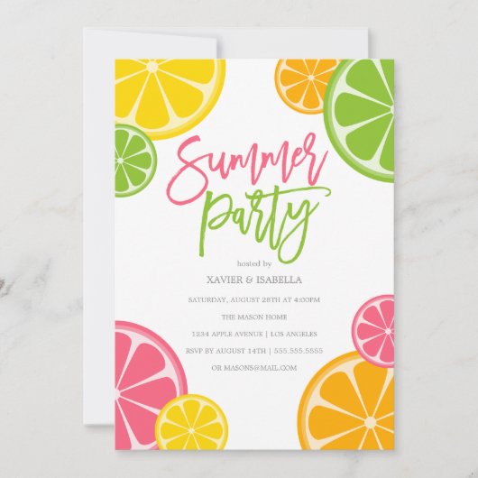 versneden | Uitnodiging zomerpartij (Voorkant)