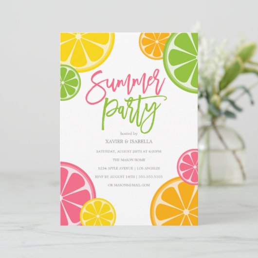 versneden | Uitnodiging zomerpartij (Staand voorkant)