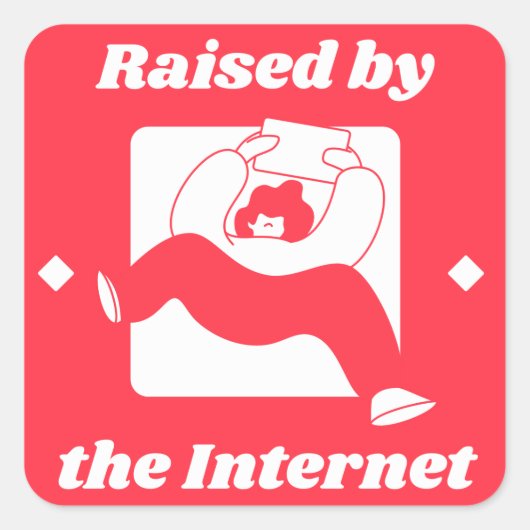 Versneld door internet vierkante sticker (Voorkant)