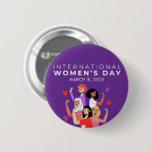 Versnelde actie Internationale Vrouwendag 2025 Ronde Button 5,7 Cm (Voorkant /achterkant)