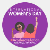 Versnelde actie Internationale Vrouwendag 2025 Ronde Sticker (Voorkant)