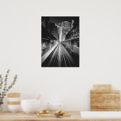 Versnelde treinbeweging Urban Skyline Poster (Keuken)