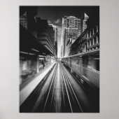 Versnelde treinbeweging Urban Skyline Poster (Voorkant)