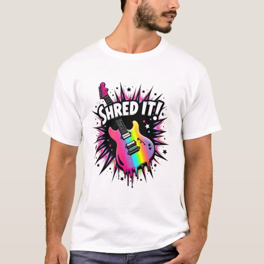 Versnipper het! Guitar Hero Pop Art T-shirt (Voorkant)
