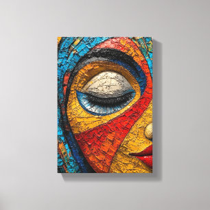 Versnipperd zicht - Mozaïek Eye Art Canvas Afdruk