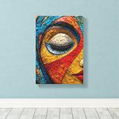 Versnipperd zicht - Mozaïek Eye Art Canvas Afdruk (Insitu (Houten vloer))