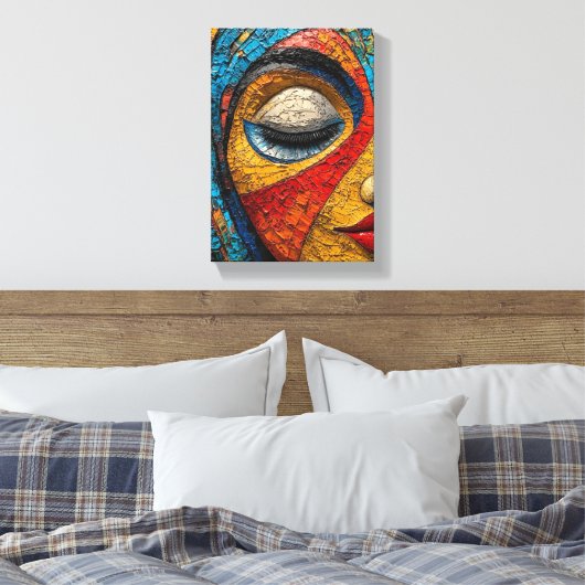 Versnipperd zicht - Mozaïek Eye Art Canvas Afdruk (Insitu (Slaapkamer))