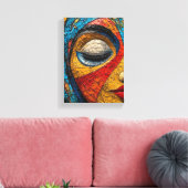 Versnipperd zicht - Mozaïek Eye Art Canvas Afdruk (Insitu (Woonkamer))