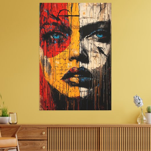 Versnipperde expressie Hedendaags expressionistisc Canvas Afdruk (Insitu (Woonkamer))