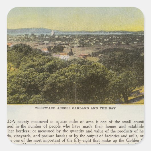 Verso Alameda County, Oakland en de baai Vierkante Sticker (Voorkant)