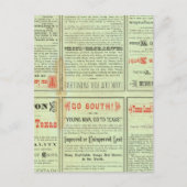 Verso State of Texas Briefkaart (Voorkant)