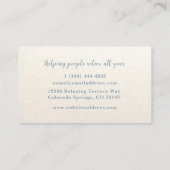 Versoepel blauw en goudvormend Visitekaartje (Achterkant)