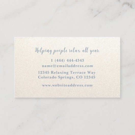 Versoepel blauw en goudvormend Visitekaartje (Achterkant)