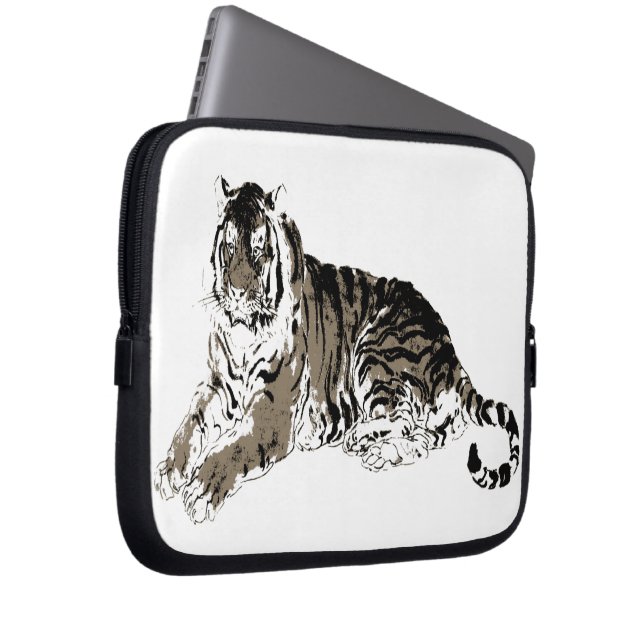 Versoepeling tijger elektronicazak laptop sleeve (Voorkant Rechts)