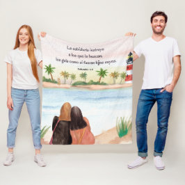 Versos Motivacionales Biblicos en Español Fleece Deken