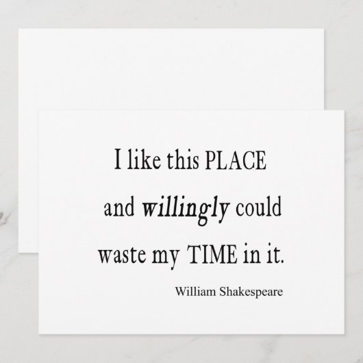 Verspil de tijd die deze plaats het citaat van Sha (Voorkant / Achterkant)