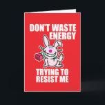 Verspil geen energie feestdagen kaart<br><div class="desc">Gelukkig Bunny</div>