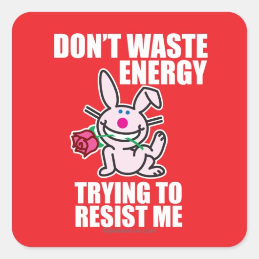 Verspil geen energie vierkante sticker (Voorkant)
