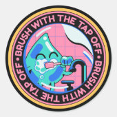 Verspil geen water ronde sticker (Voorkant)