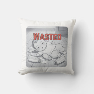 “VERSPILD Baby Gemorst Melk Grappig Shirt Humo Kussen