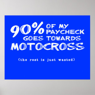 Verspild Geld Dirt Bike Motocross Poster