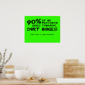 Verspild Geld Dirt Bikes Motocross Poster (Keuken)