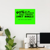 Verspild Geld Dirt Bikes Motocross Poster (Thuiskantoor)