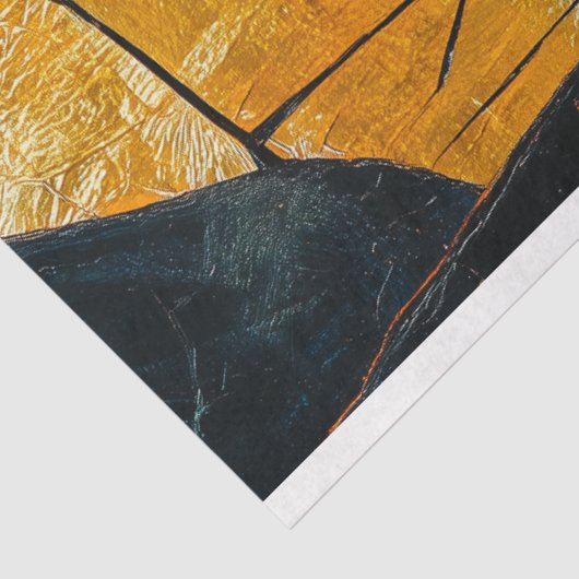 Versplinterde reflectie Abstracte art decoupage Tissuepapier (Detail)