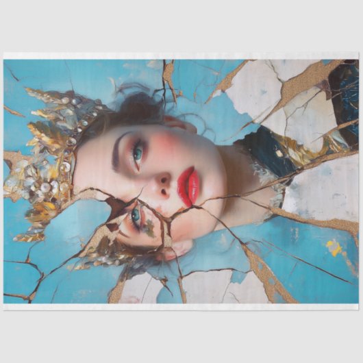 Versplinterde Royalty-Abstracte Art Decoupage Tissuepapier (Voorkant)