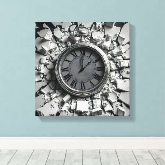 versplinterde tijd canvas afdruk (Insitu (Houten vloer))