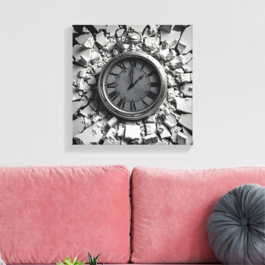 versplinterde tijd canvas afdruk (Insitu (Woonkamer))