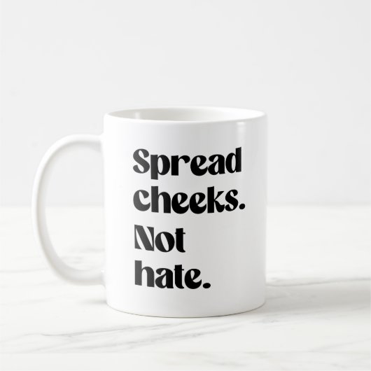 Verspreid billen niet haat koffiemok (Links)