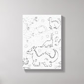Verspreid Canvas Afdrukken Kleuren Dinosaurs (Voorkant)