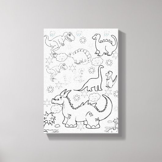 Verspreid Canvas Afdrukken Kleuren Dinosaurs (Voorkant)